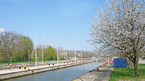 Lock chamber of the Pleidelsheim lock